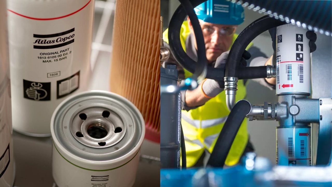 Lọc dầu máy nén khí thường có dạng hình trụ