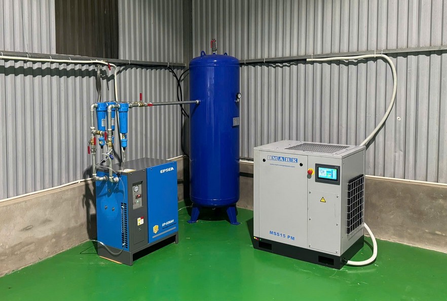 Lắp đặt Bộ M&aacute;y n&eacute;n kh&iacute; Mark 15kW cho kh&aacute;ch h&agrave;ng ng&agrave;nh Điện tử tại H&agrave; Nội