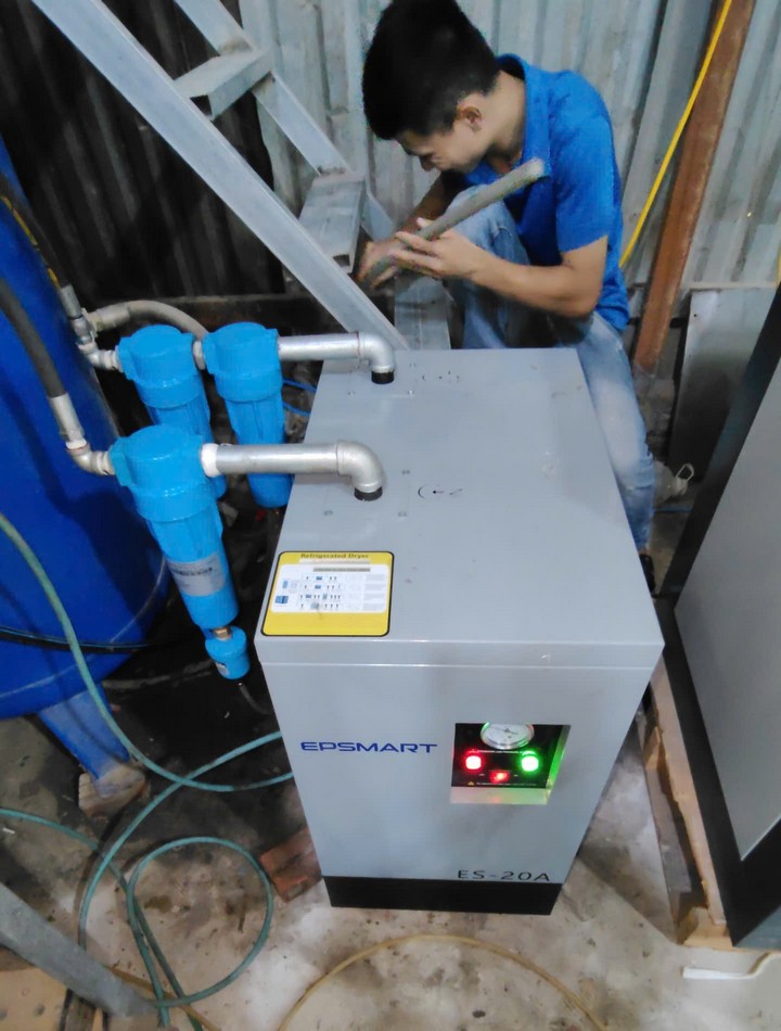 Lắp đặt Bộ Máy nén khí Mafuki 15kW cho khách hàng ngành Bao bì tại Hà Nội