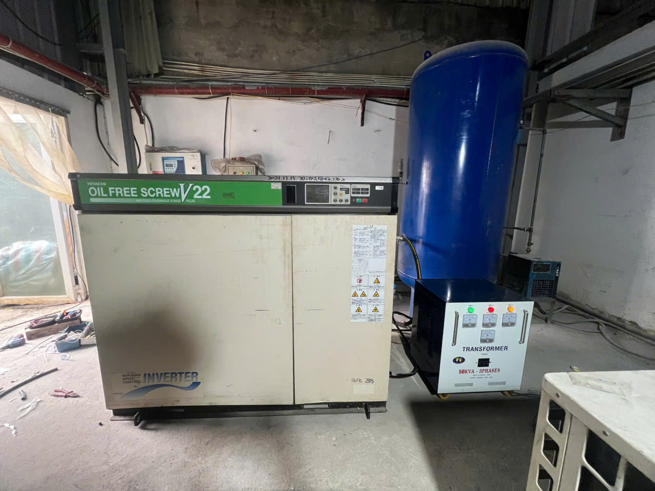 Lắp đặt Máy nén khí Hitachi 22kW cho nhà máy Sản xuất Nguyên liệu Trà sữa tại Hưng Yên