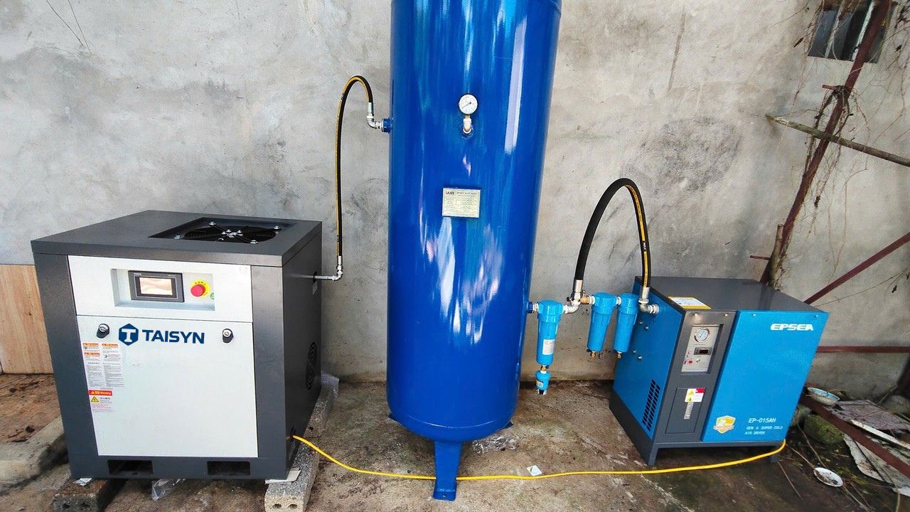 Lắp đặt Bộ Máy nén khí Mafuki 7.5kW cho khách hàng ngành Điện tử tại Phú Thọ