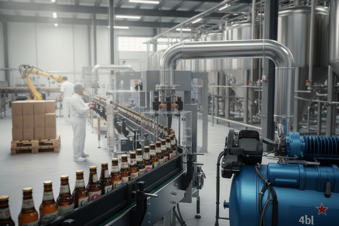 Máy nén khí trục vít dùng trong sản xuất bia