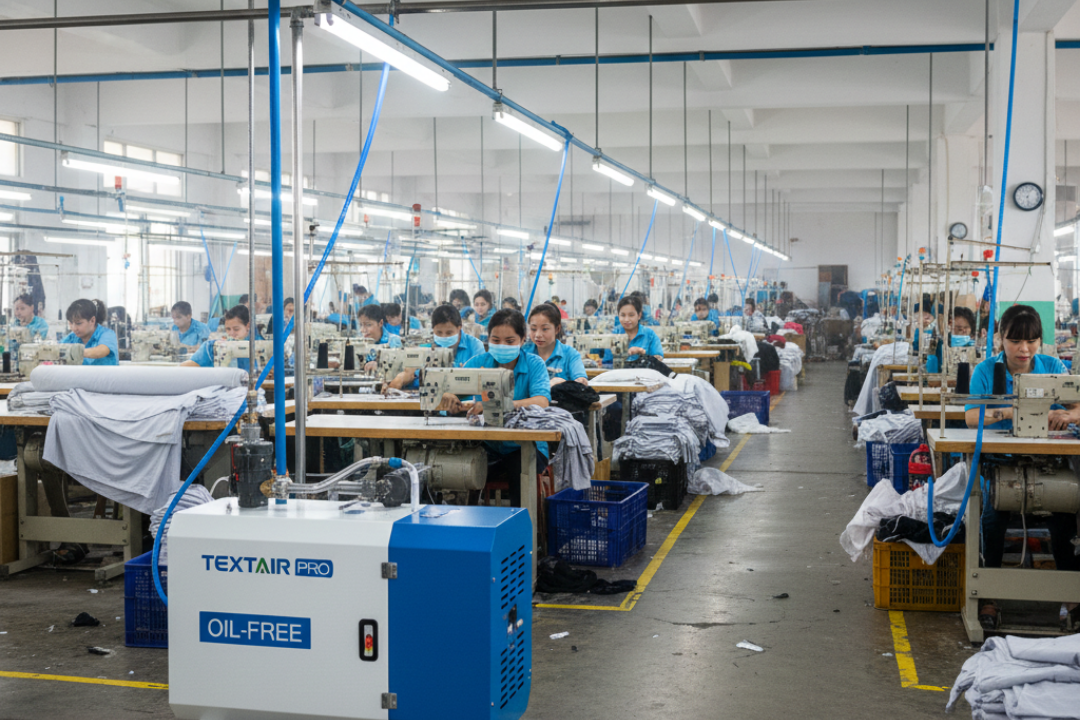 Ứng dụng máy nén khí trong ngành dệt may