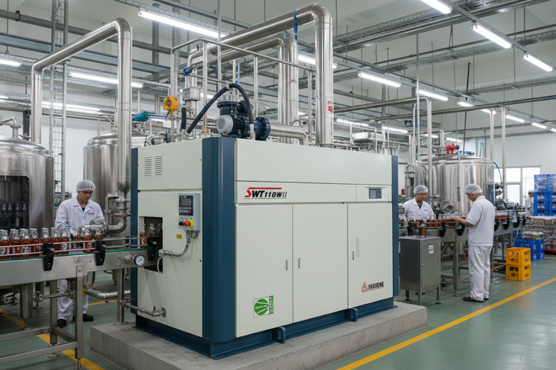 m&aacute;y n&eacute;n kh&iacute; trục v&iacute;t trong nước giải kh&aacute;t