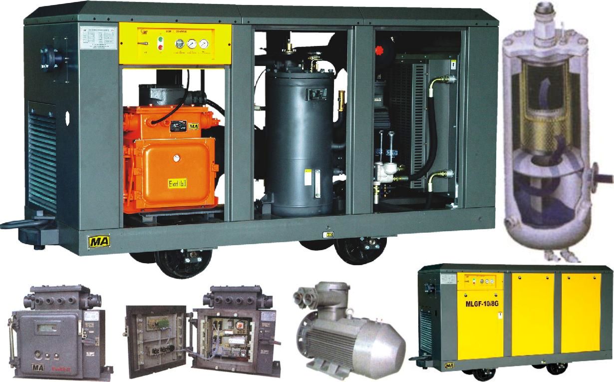 D&ograve;ng m&aacute;y n&eacute;n kh&iacute; ph&ograve;ng nổ v&agrave; c&aacute;c bộ phận ch&iacute;nh