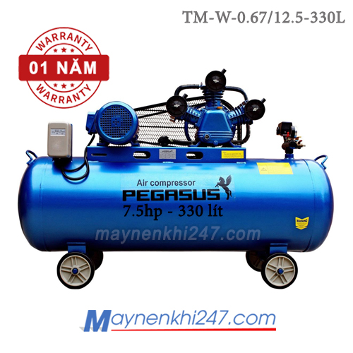 Máy nén khí Pegasus 7.5 HP, 330l, 12.5bar, 380V TM-W-0.67/12.5-330L