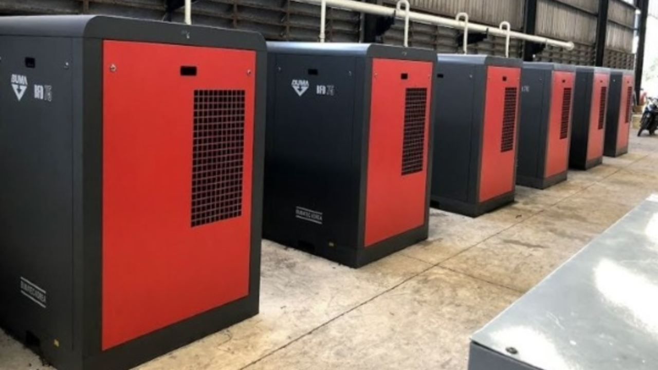 M&aacute;y n&eacute;n kh&iacute; trục v&iacute;t biến tần Puma 90KW model BPM90