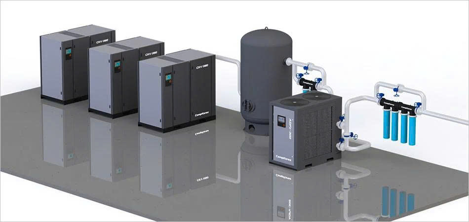 M&aacute;y n&eacute;n kh&iacute; trục v&iacute;t biến tần 75KW CompKorea CK 1380 BV