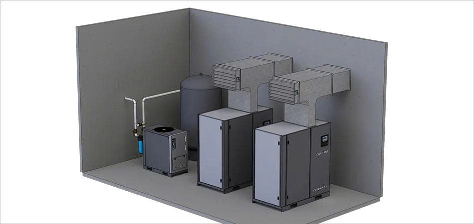 M&aacute;y n&eacute;n kh&iacute; trục v&iacute;t biến tần 110KW CompKorea CKTV 2120