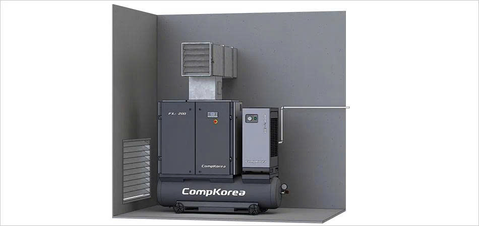 M&aacute;y n&eacute;n kh&iacute; trục v&iacute;t 7.5KW CompKorea FX2-100