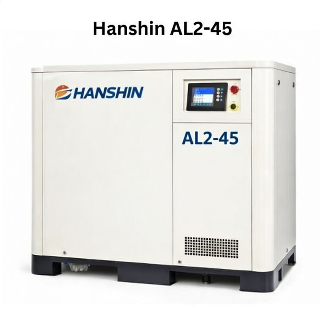Máy nén khí trục vít không dầu 45kW Hanshin AL2-45 (7 bar)