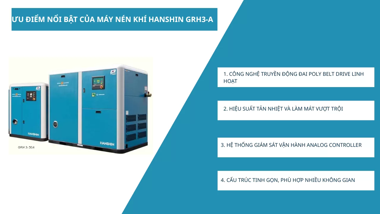ưu điểm m&aacute;y n&eacute;n kh&iacute; hanshin grh3-300a