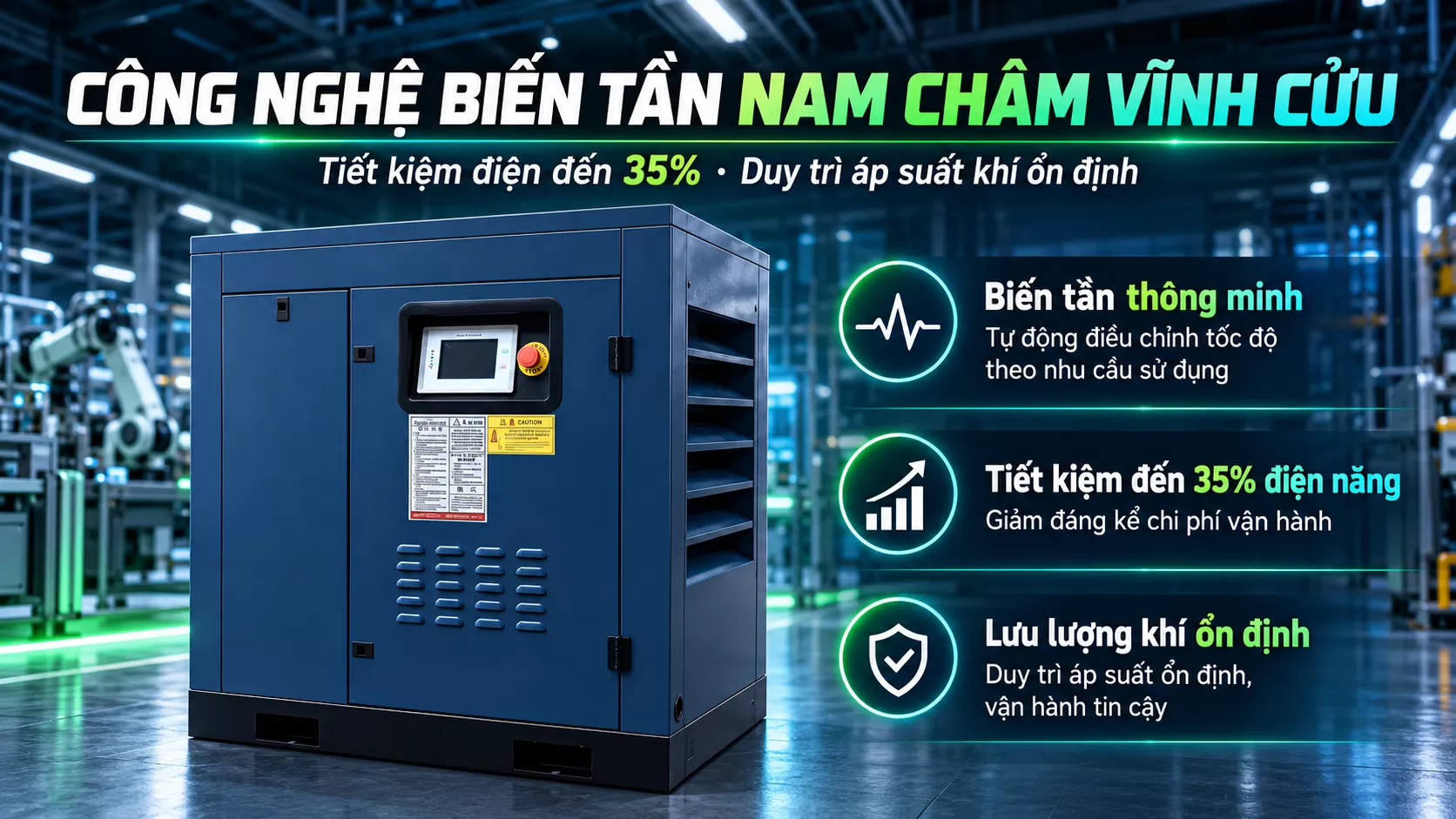 đặc điểm nổi bật m&aacute;y n&eacute;n kh&iacute; kaishan bmvf7.5