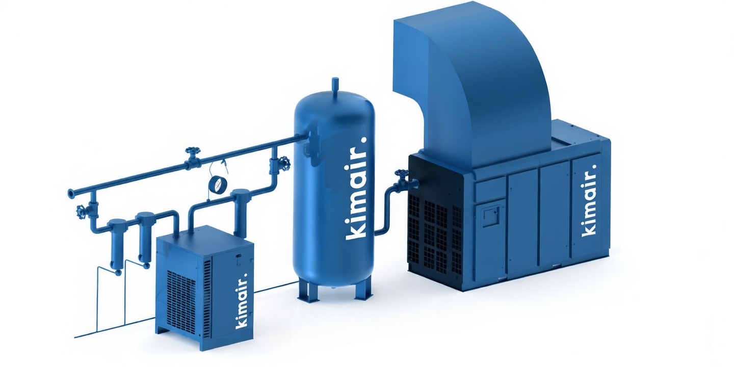 Sơ đồ lắp đặt hệ thống Máy nén khí trục vít K50PE