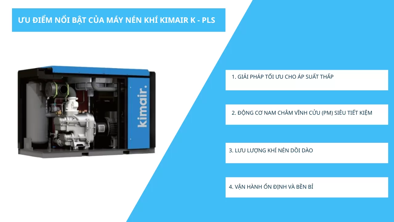ưu điểm nổi bật m&aacute;y n&eacute;n kh&iacute; kimair k150pls