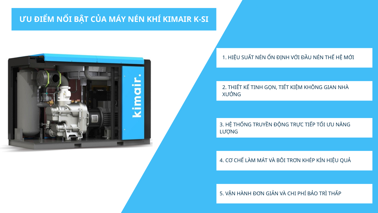 ưu điểm m&aacute;y n&eacute;n kh&iacute; kimair k30si