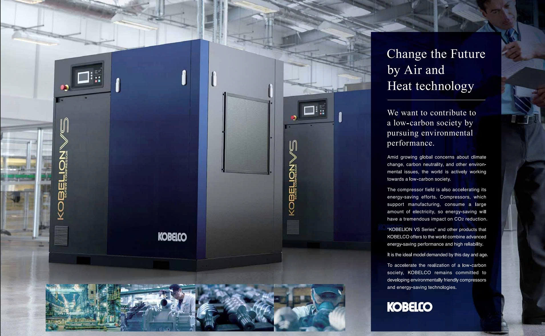 M&aacute;y n&eacute;n kh&iacute; trục v&iacute;t biến tần 37KW Kobelco VS37A IV