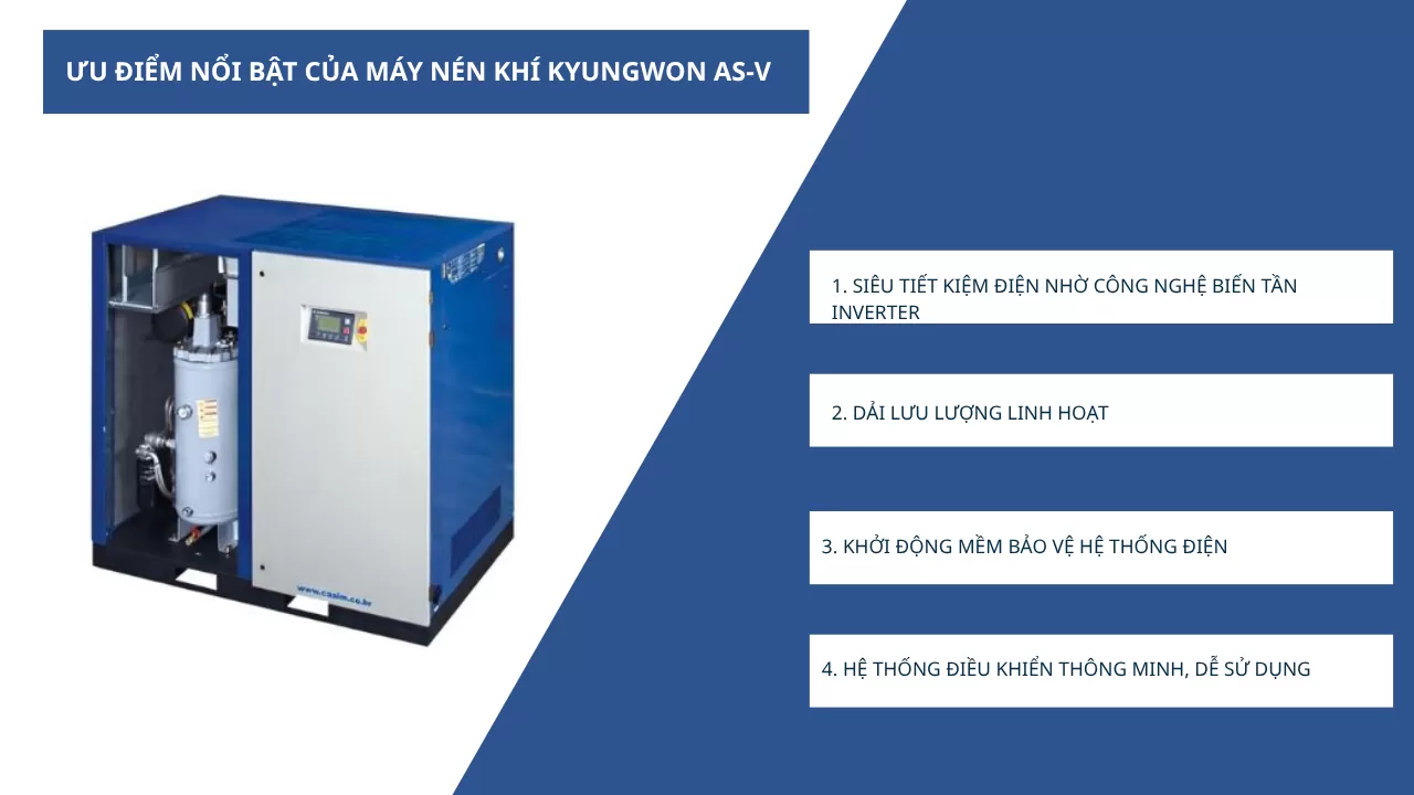 đặc điểm nổi bật m&aacute;y n&eacute;n kh&iacute; kyungwon AS200V