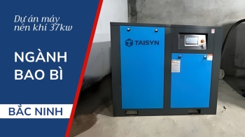 Lắp đặt bộ Máy nén khí Taisyn 37kW cho khách hàng ngành Bao bì tại Bắc Ninh