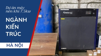 Bảo dưỡng Máy nén khí Kobelco 7.5kW cho khách hàng ngành Kiến trúc tại Hà Nội