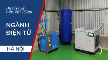 Lắp đặt Bộ Máy nén khí Mark 15kW cho khách hàng ngành Điện tử tại Hà Nội