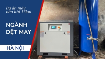 Lắp đặt Bộ Máy nén khí Hande 15kW cho khách hàng ngành Dệt may tại Hà Nội