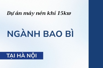 Lắp đặt Bộ Máy nén khí Taisyn 15kW cho khách hàng ngành Bao bì tại Hà Nội