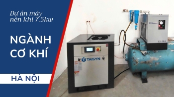 Lắp đặt Bộ Máy nén khí Taisyn 7.5kW cho khách hàng ngành Cơ khí Thép tại Hà Nội