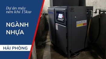 Lắp đặt Bộ Máy nén khí Taisyn 15kW cho khách hàng ngành Nhựa tại Hải Phòng