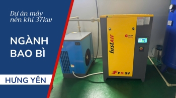 Lắp đặt bộ Máy nén khí FirstAir 37kW cho khách hàng ngành Bao bì tại Hưng Yên