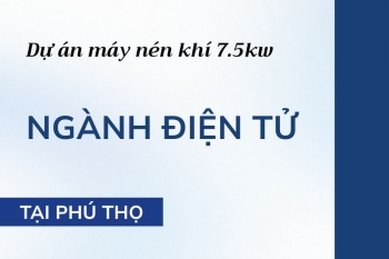 Lắp đặt Bộ máy nén khí Taisyn 7.5kW cho khách hàng ngành Điện tử tại Phú Thọ