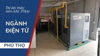 Lắp đặt Máy nén khí Mark 37kW cho khách hàng ngành Điện tử tại Phú Thọ