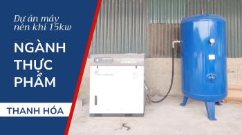 Lắp đặt Bộ Máy nén khí Airman 15kW cho khách hàng ngành Thực phẩm tại Thanh Hóa