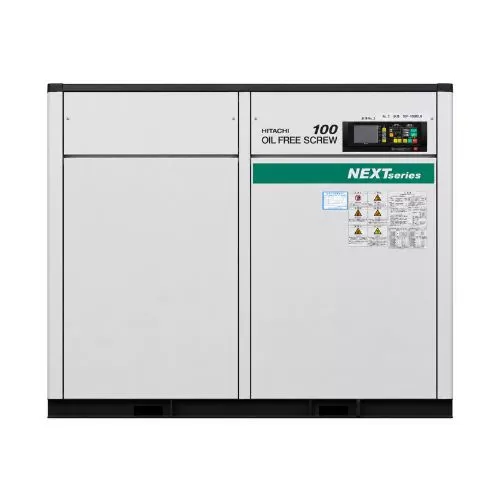 Máy nén khí trục vít không dầu Hitachi 100kw (135hp), DSP-100ATRN (Nhật bãi)