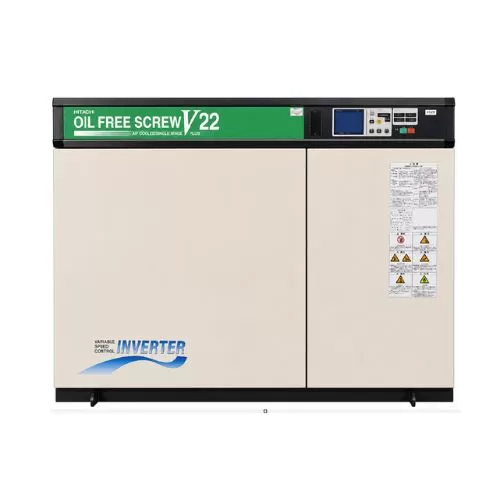Máy nén khí trục vít không dầu biến tần Hitachi 22kw (30hp), DSP-22VAR5 (Nhật bãi)