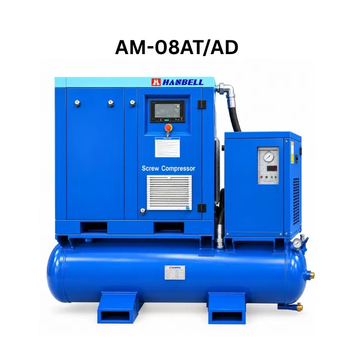 Máy nén khí trục vít tổ hợp Hanbell 7.5kw (10hp) AM-08AD