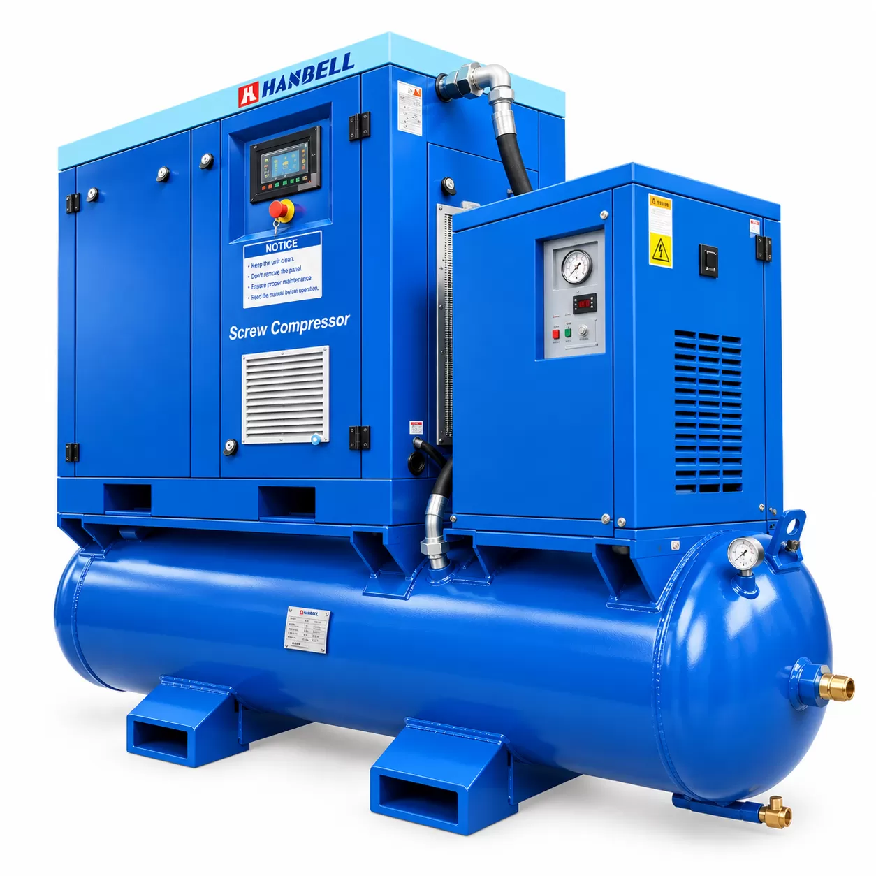 Máy nén khí trục vít tổ hợp Hanbell 7.5kw (10hp) AM-08AD